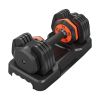 55LB 5 in 1 Single Adjustable Dumbbell Free Dumbbell Weight Adjust with Anti-Slip Metal Handle, Ideal for Full-Body Home Gym Workouts