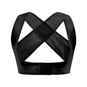 Invisible Body Shaper Corset Women Chest Posture Corrector Belt Back Shoulder Support Brace Posture Correction for Health Care (Color: BLACK, size: XL)